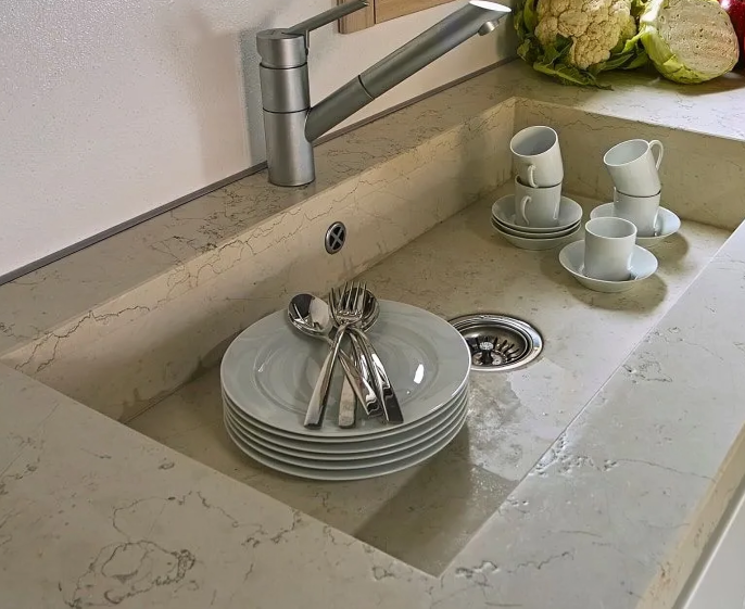 integrated sink kitchen countertop