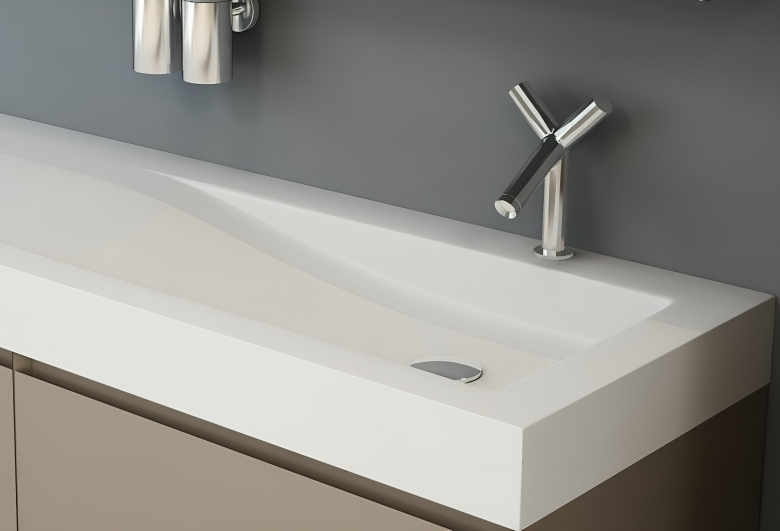 one piece bathroom sink and countertop